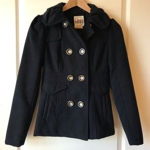Double Breasted Black Coat